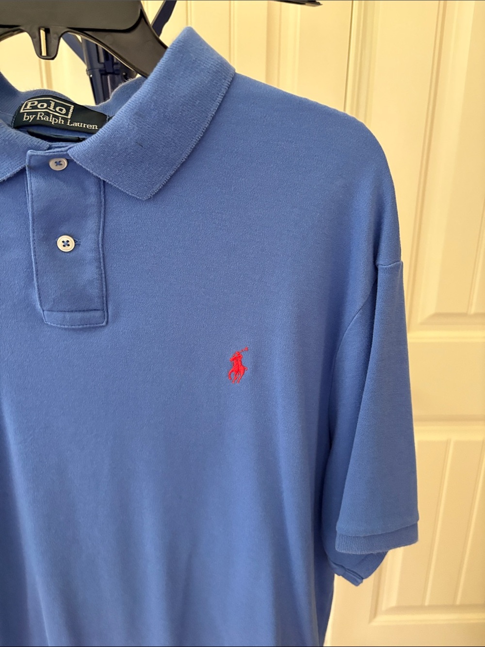 MENS Polo by Ralph Lauren Light Blue Polo with Red Pony